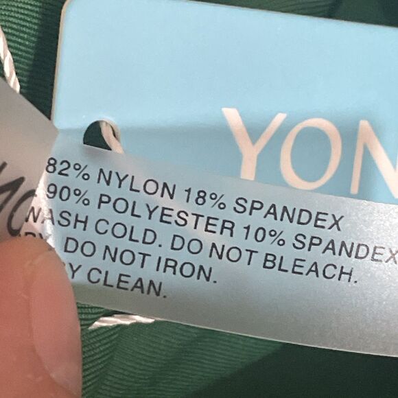 Yonique Tankini Swimsuit Blouson Top Modest Loose Fit Swimwear Green - 14 W NWT - Picture 10 of 10